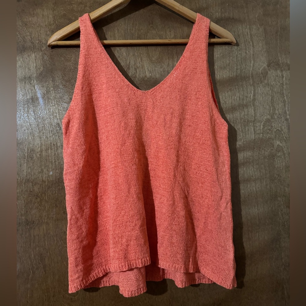 Vibrant Coral Knit Tank Top